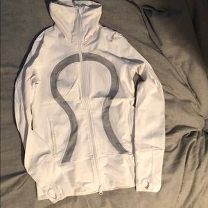 Lululemon Athletica White Jacket with gray logo